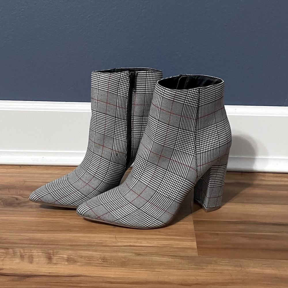 Plaid Heeled Booties